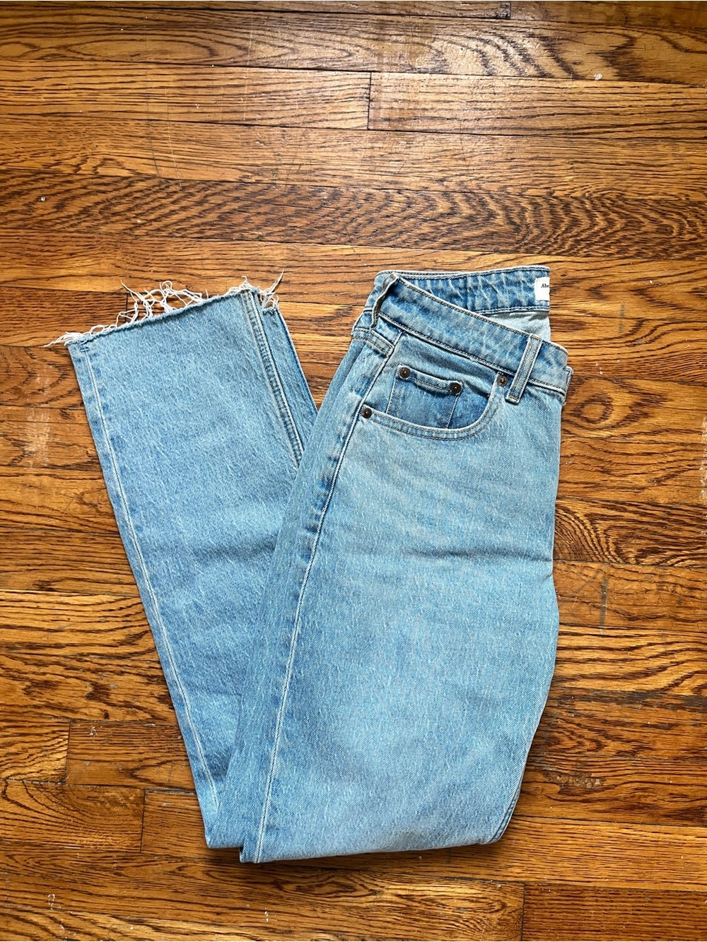 Abercrombie & Fitch Light Blue Curve Love 90s Straight Leg Jeans